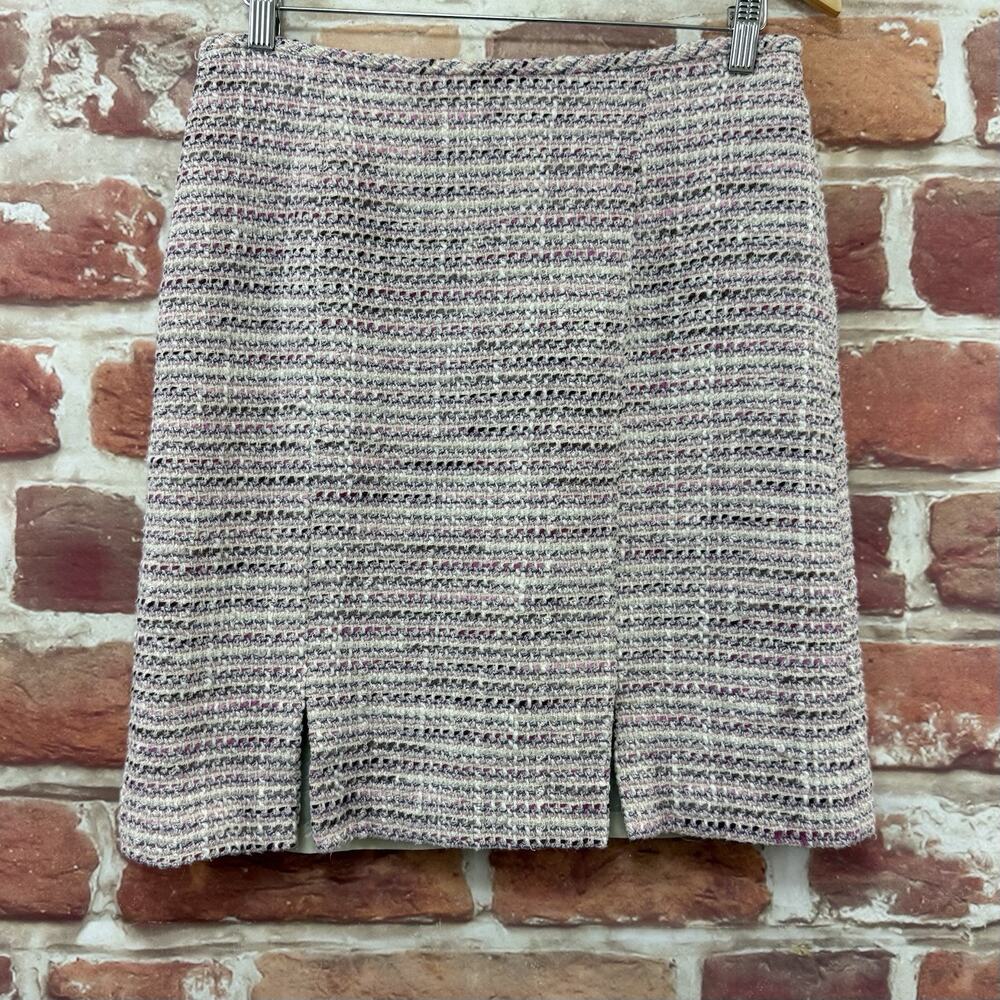 Kasper Skirt Women's 10 Petite Multicolor Tweed Casual Career Work Office Zip Up